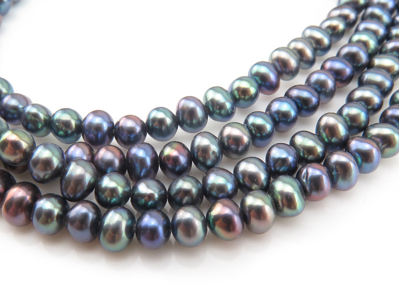 Freshwater Pearl Peacock Potato Beads 4.75mm ~ 16'' Strand