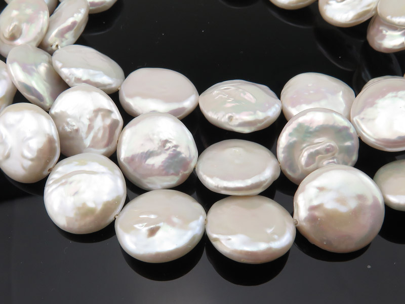 Freshwater Pearl Coin Beads 16-17mm ~ 16'' Strand