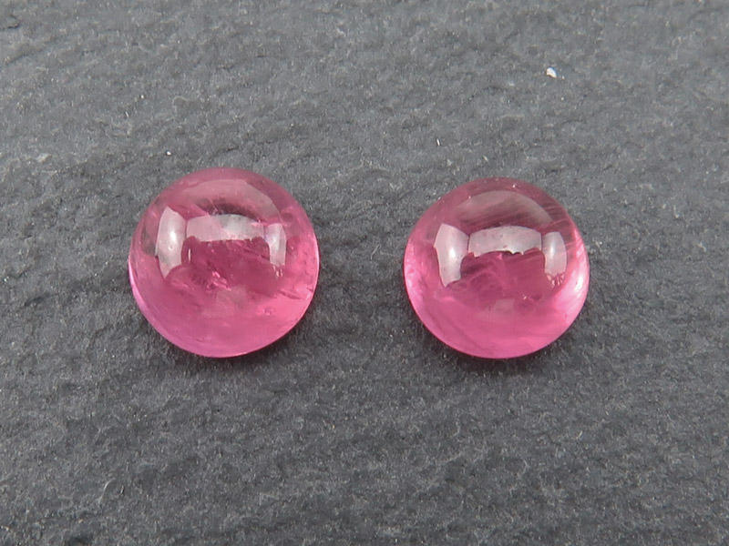 Fair Mined Pink Sapphire Round Cabochon 5mm ~ PAIR