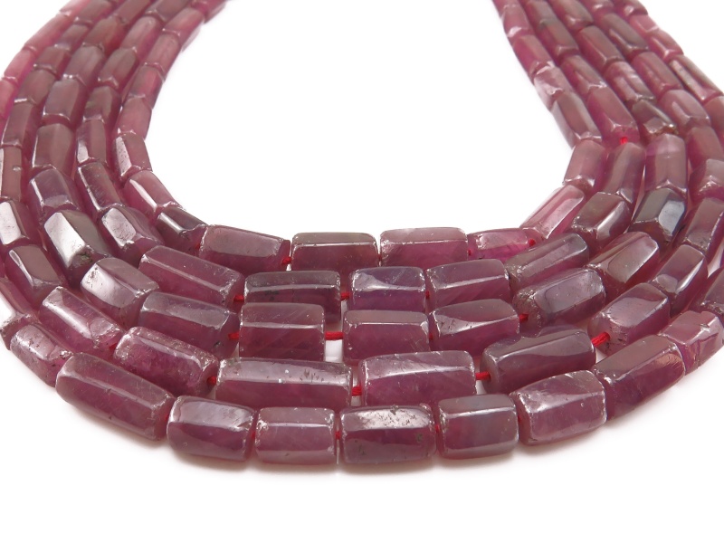 Ruby Smooth Pipe Beads 7-12.5mm ~ 16'' Strand