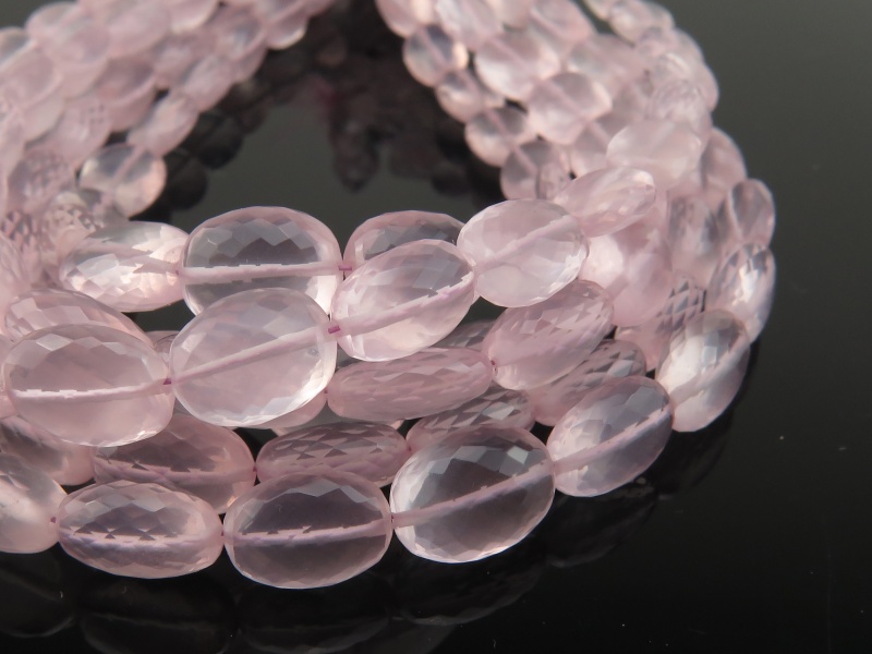 AAA Rose Quartz Micro Faceted Oval Beads 6-10mm ~ 8.5'' Strand