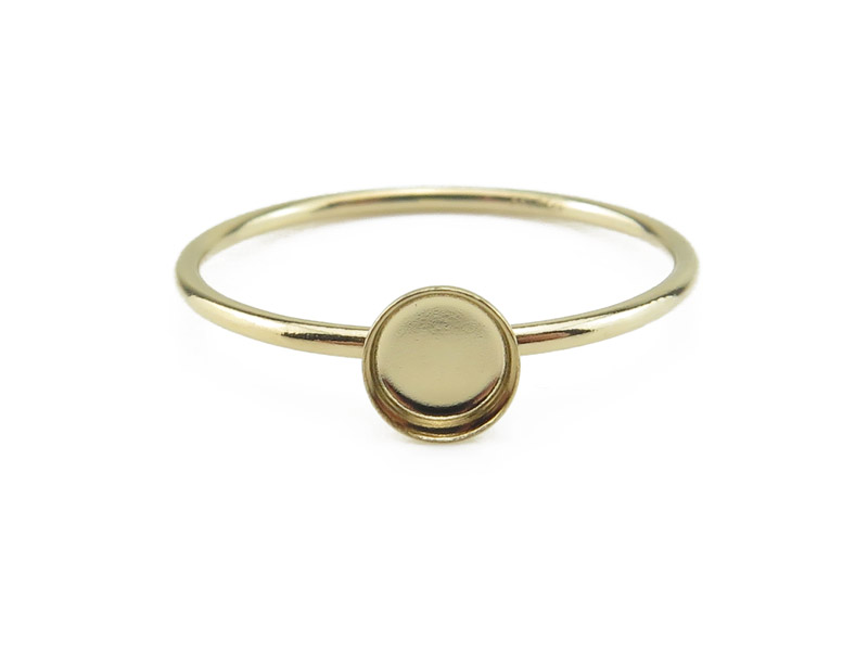 Gold Filled Bezel Cup Ring 4mm ~ Size P