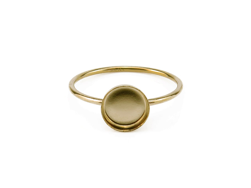 Gold Filled Bezel Cup Ring 6mm ~ Size L