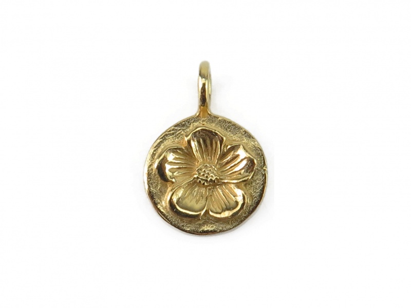 Gold Vermeil Flower Charm 13mm