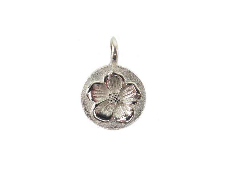 Sterling Silver Flower Charm 13mm