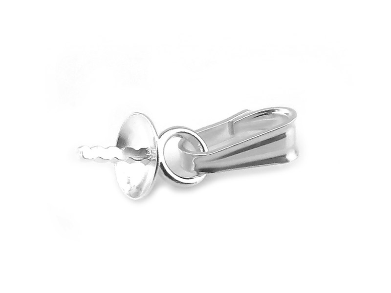 Sterling Silver Snap Bail Cup and Peg Drop 4mm