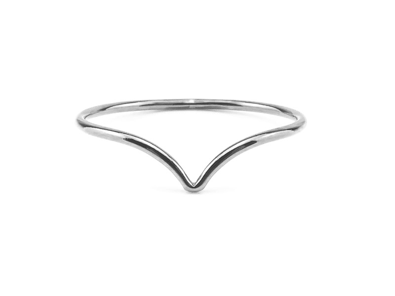 Sterling Silver Chevron Ring ~ Size P