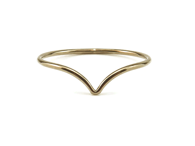 Gold Filled Chevron Ring ~ Size L