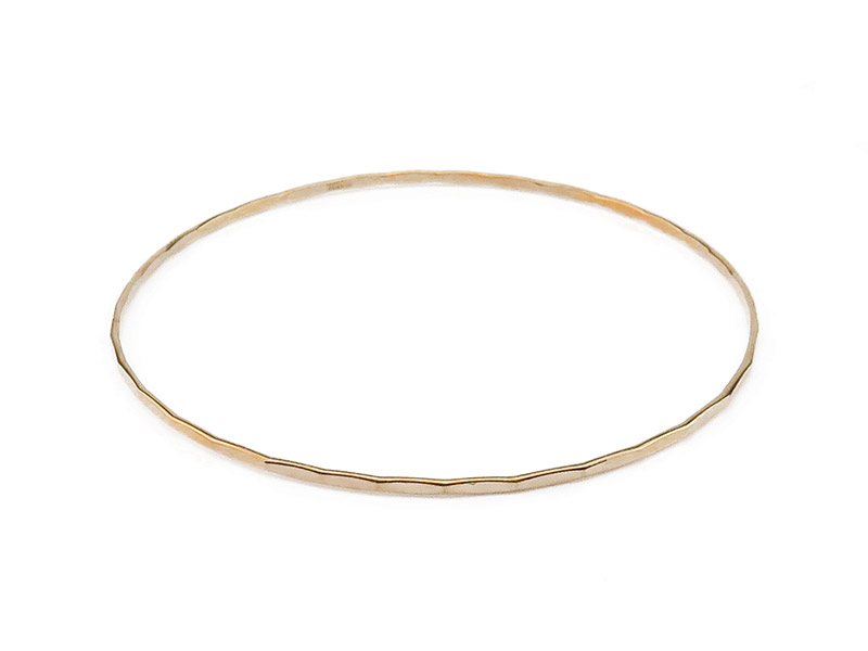 Gold Filled Hammered Wire Bangle ~ 7.5''