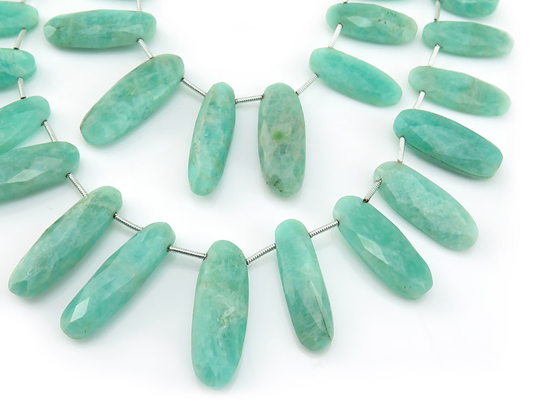 AA Amazonite Long Oval Briolettes 17.5-27.5mm ~ 8'' Strand