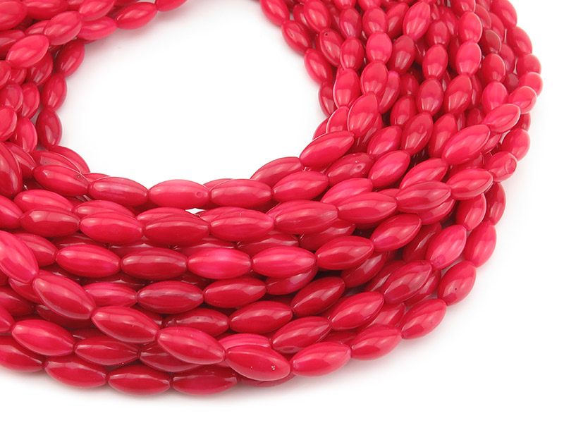 Red Bamboo Coral Smooth Barrel Beads 10mm ~ 16'' Strand