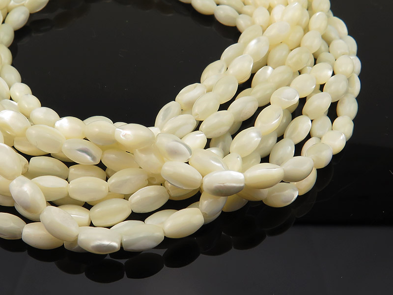 Mother of Pearl Barrel Beads 8mm ~ 15'' Strand