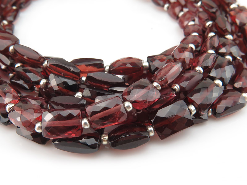 AA+ Garnet Micro Faceted Rectangle Beads ~ Various Sizes ~ 8.5'' Strand