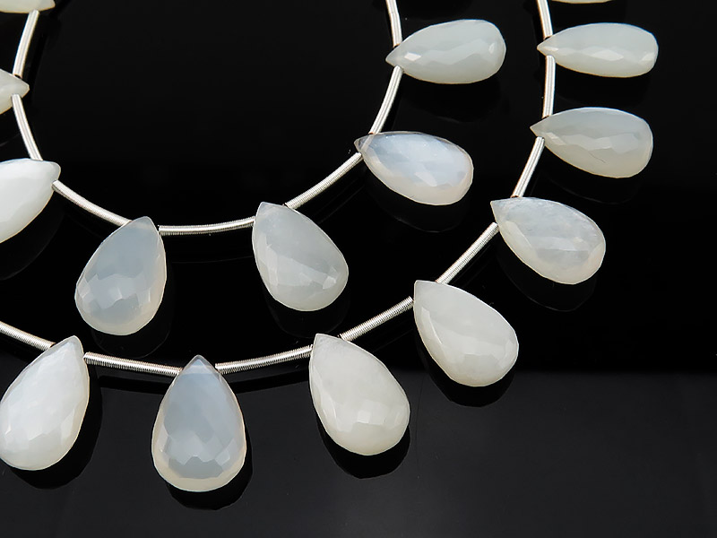 AAA White Moonstone Faceted Pear Briolettes ~ Various Sizes