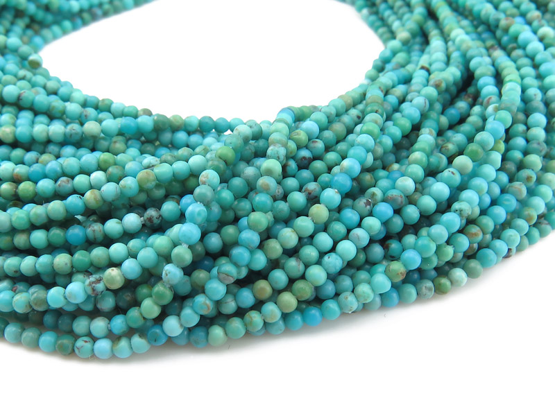 Turquoise Smooth Round Beads 2mm ~ 12'' Strand