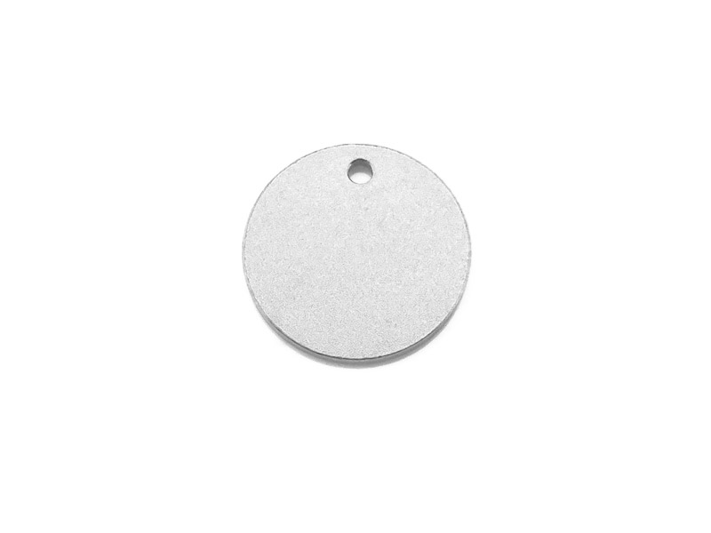 Sterling Silver Matt Round Tag 10mm (Thick) ~ Optional Engraving