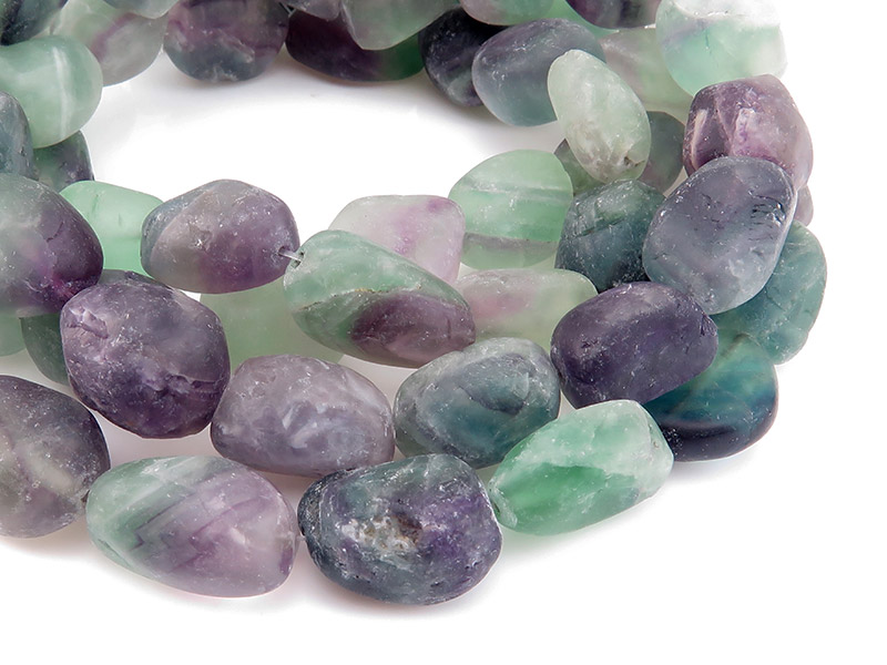 Fluorite Matt Nugget Beads 15-22mm ~ 15'' Strand