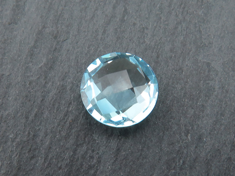 Sky Blue Topaz Faceted Coin 8mm