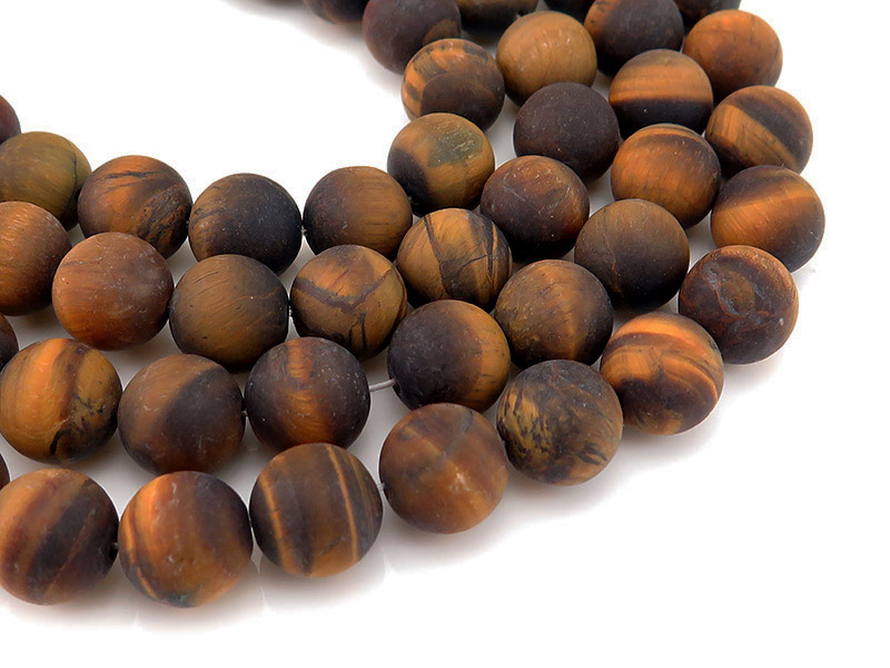 Tiger's Eye Matt Round Beads ~ Various Sizes ~ 15'' Strand