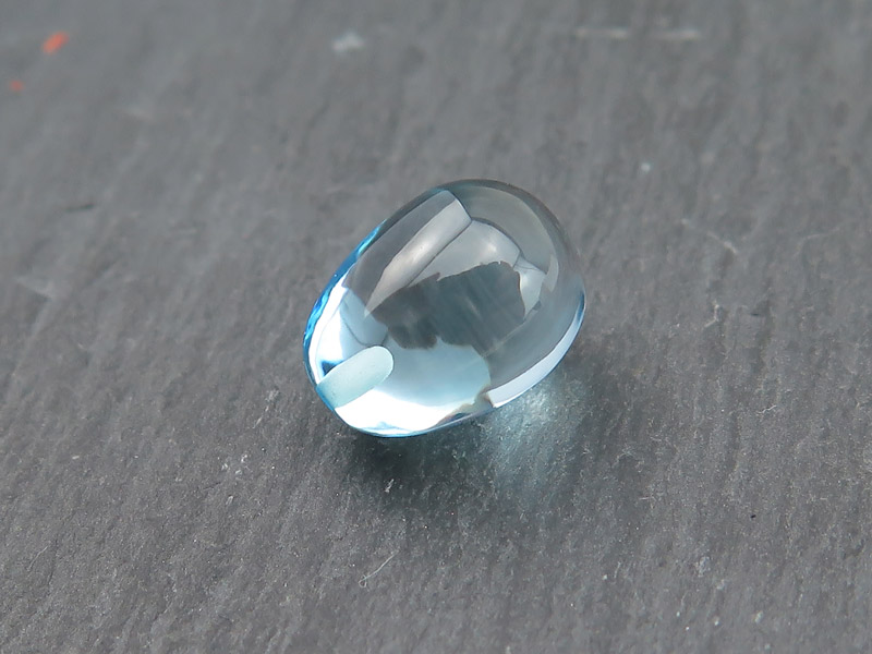 Sky Blue Topaz Smooth Egg ~ Half Drilled ~ 11mm x 8mm