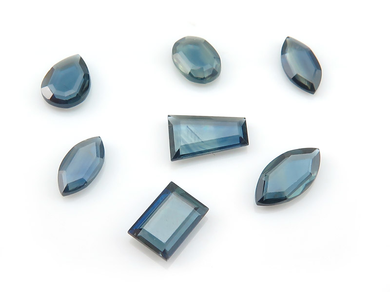Teal Sapphire Flat Freeforms 3.75-8.5mm (7)