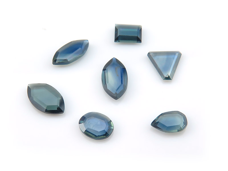 Teal Sapphire Flat Freeforms 3.75-8.25mm (7)