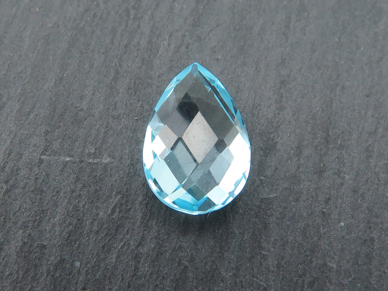 Sky Blue Topaz Faceted Pear 12mm