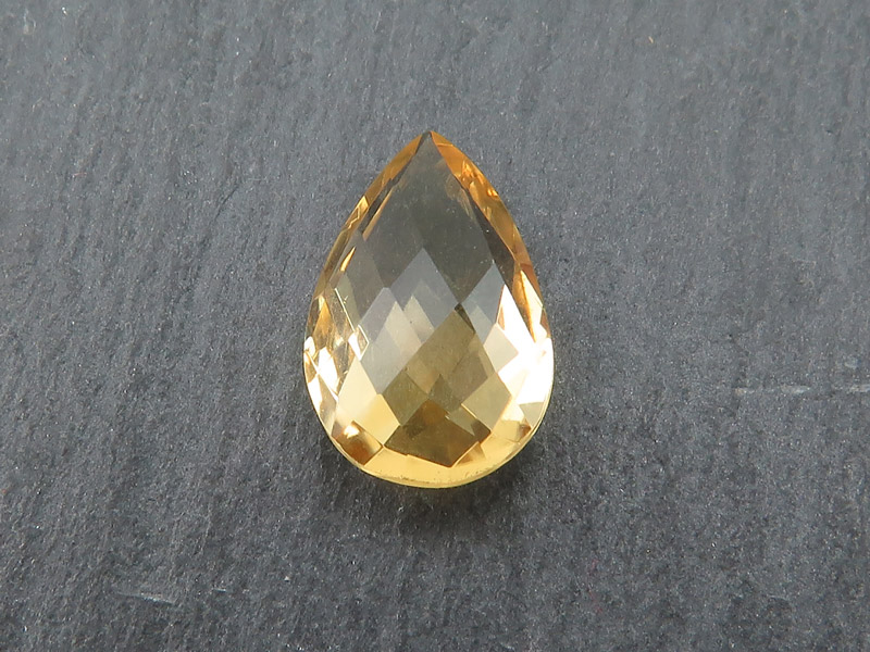 Citrine Faceted Pear 12mm