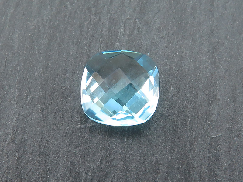 Sky Blue Topaz Faceted Cushion Cut 8mm