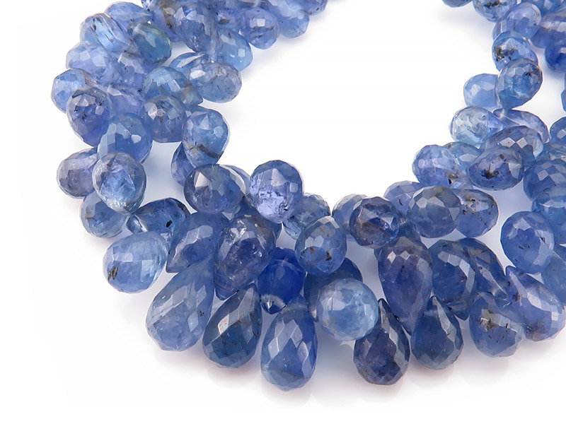 Tanzanite Micro-Faceted Teardrop Briolettes 6-9mm ~ 8'' Strand