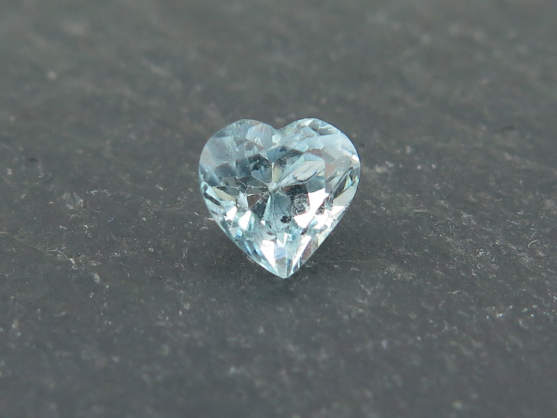 Aquamarine Faceted Heart 6mm