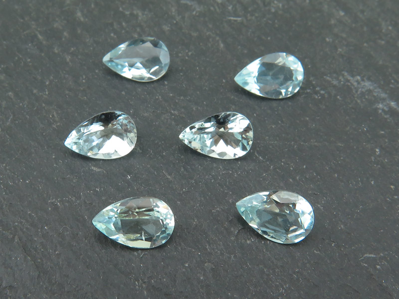 Aquamarine Faceted Pear ~ Various SIzes