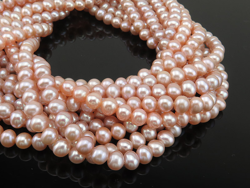 Freshwater Pearl Peach Potato Beads 7mm ~ 15.5'' Strand