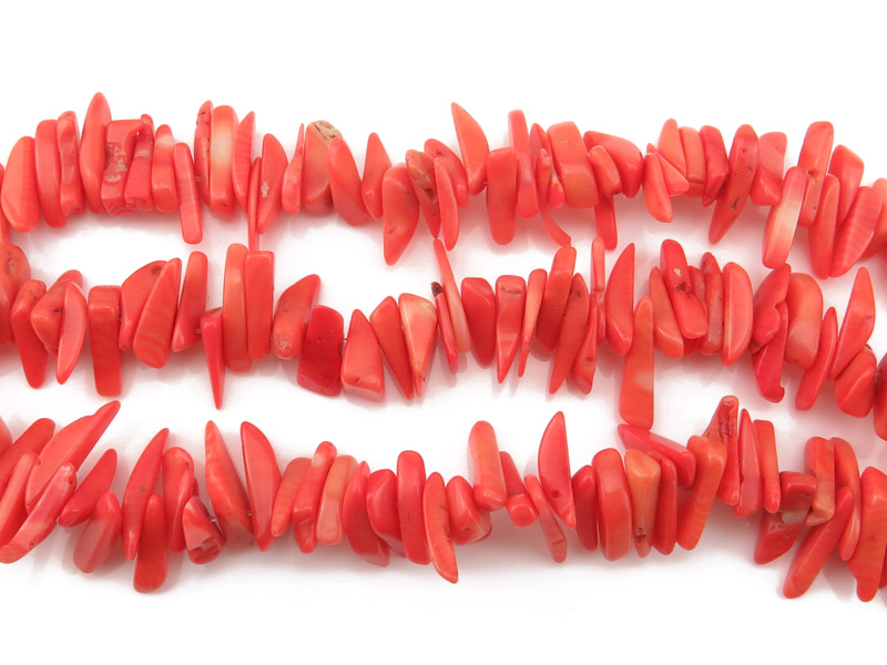 Bamboo Coral Smooth Chip Beads ~ Various Sizes ~ 15.5'' Strand