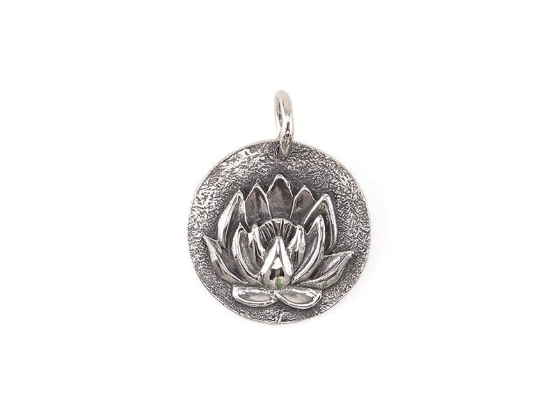 Sterling Silver Lotus Pendant 14mm