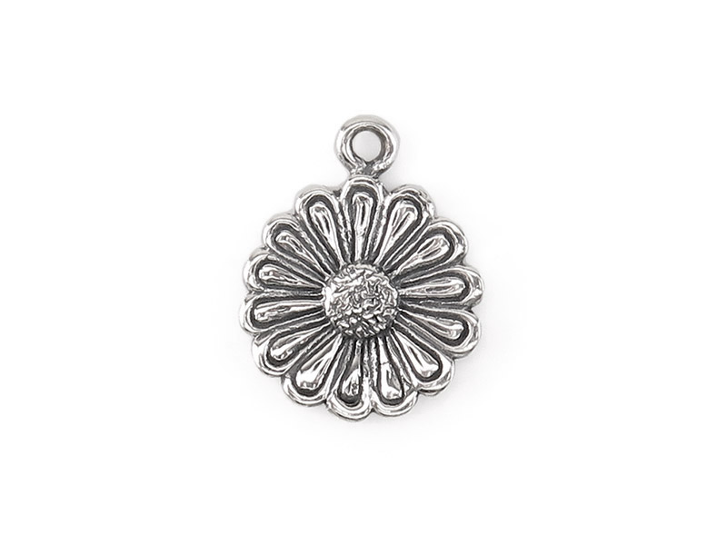 Sterling Silver Daisy Charm 12mm