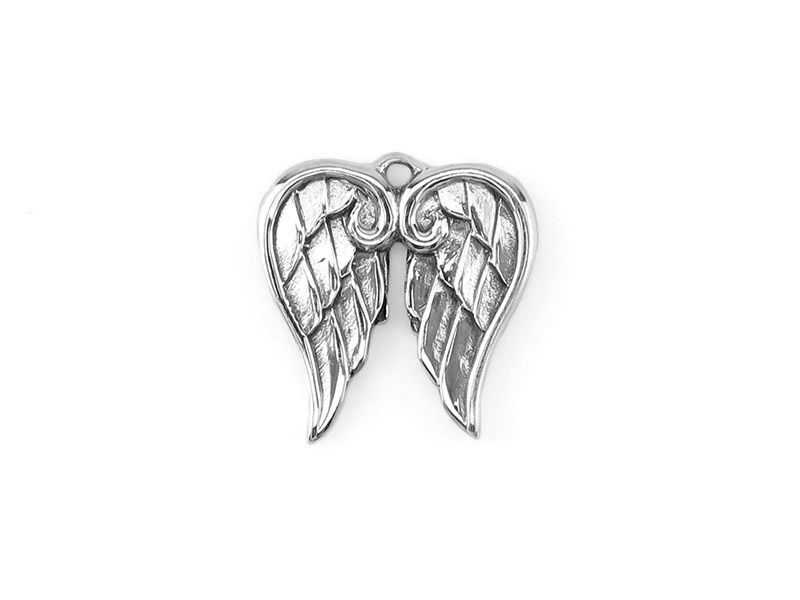 Sterling Silver Angel Wings Charm 15mm