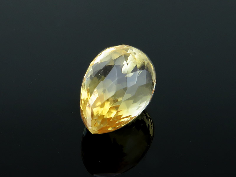 AAA Citrine Micro-Faceted Teardrop 12mm ~ Half Drilled ~ SINGLE