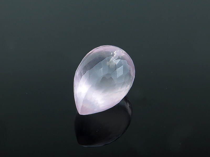 AAA Rose Quartz Micro-Faceted Teardrop 12.5mm ~ Half Drilled ~ SINGLE