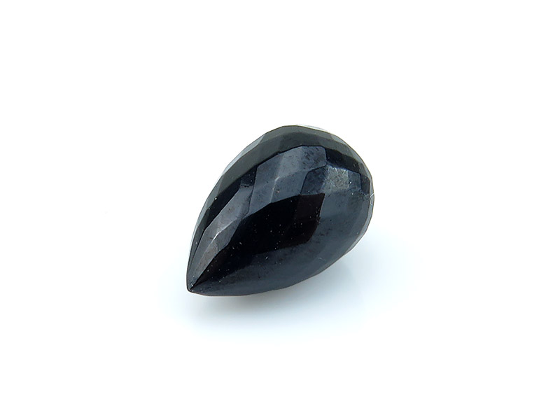 AAA Black Spinel Micro-Faceted Teardrop ~ Various Sizes ~ Half Drilled ~ SINGLE