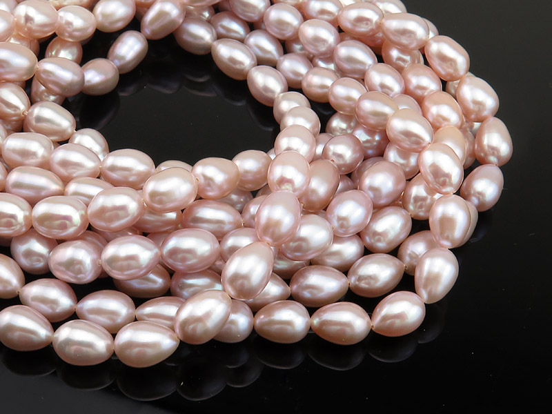 Freshwater Pearl Rose Rice Beads 9-10mm ~ 16'' Strand