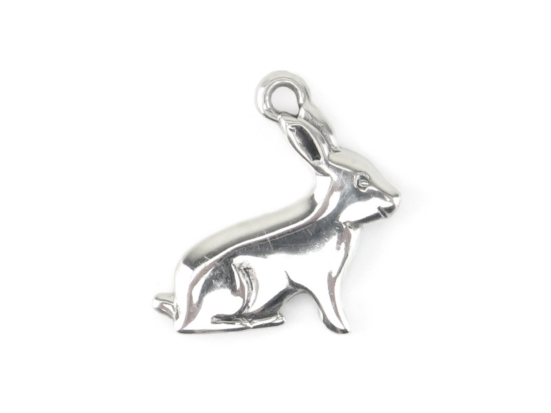 Sterling Silver Rabbit Charm 13mm