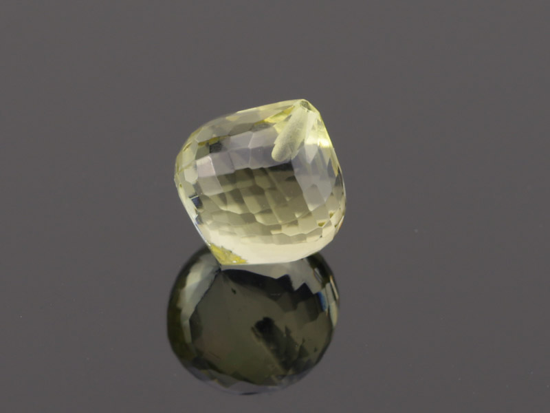 AAA Lemon Quartz Micro-Faceted Onion 9.5mm ~ Half Drilled ~ SINGLE