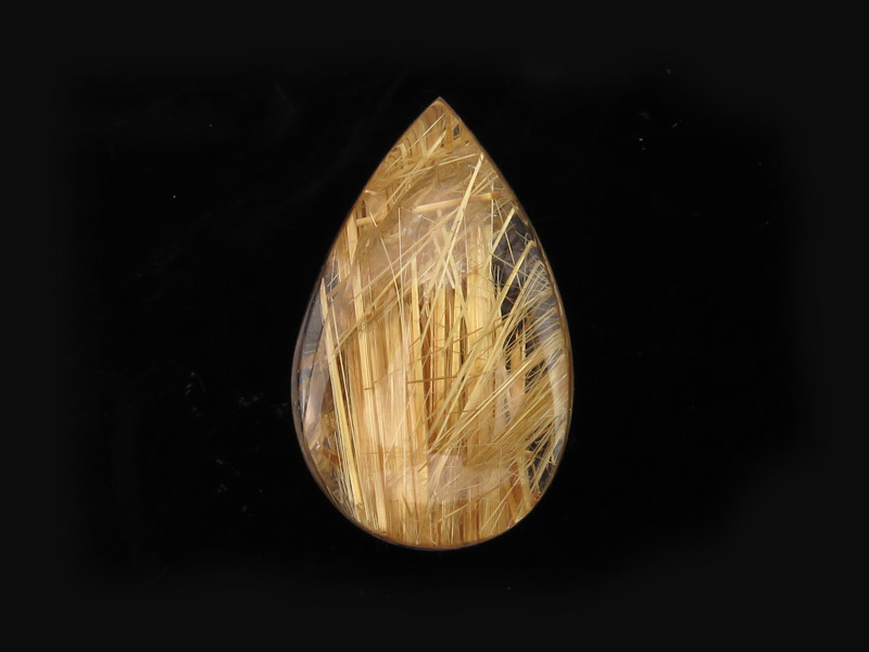 Fair Mined Golden Rutilated Quartz Pear Cabochon 19.75mm