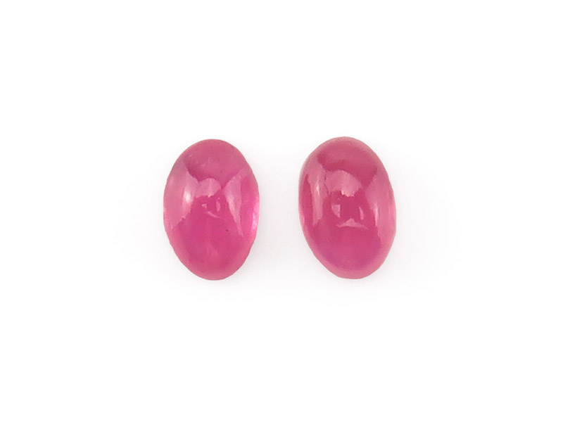 Fair Mined Pink Sapphire Oval Cabochon 6mm x 4mm ~ PAIR