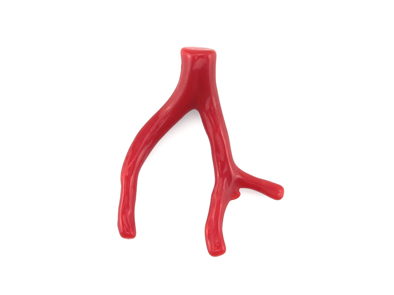 Red Coral Branch ~ Side Drilled ~ 30mm