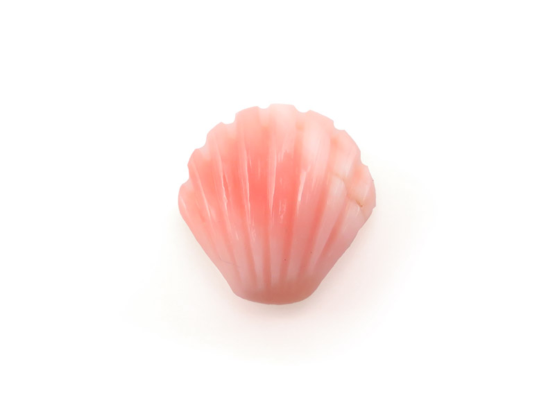 Pink Coral Carved Shell Cabochon 8mm ~ SINGLE ~ Half Drilled