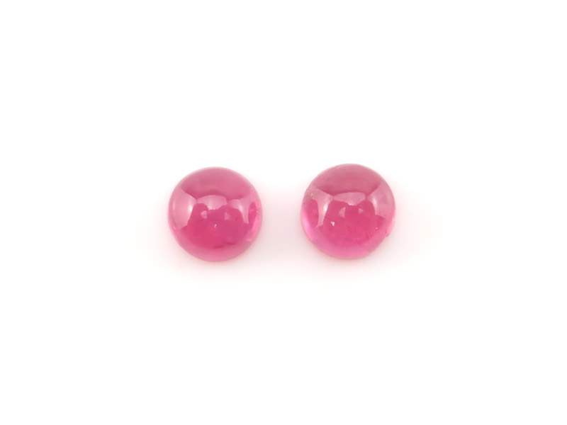 Fairmined Pink Sapphire Round Cabochon 5mm ~ PAIR