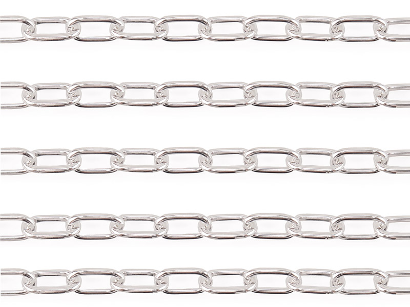 Sterling Silver Long Oval Cable Chain 7.3mm x 4.3mm ~ by the Foot