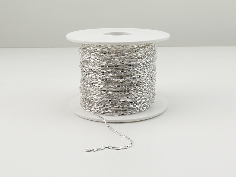 Sterling Silver Long Box Chain 3mm x 1.4mm ~ by the Foot